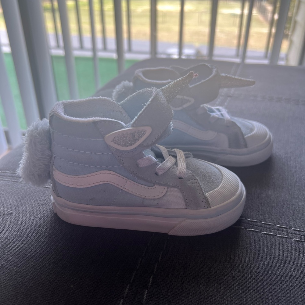 Blue Hightop unicorn toddler girl vans